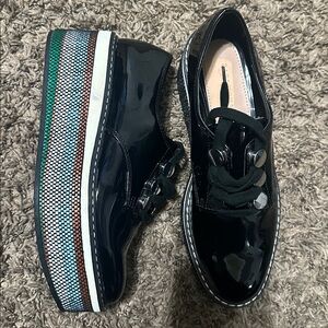 Zara Woman Black Patent Leather Women's Shoes